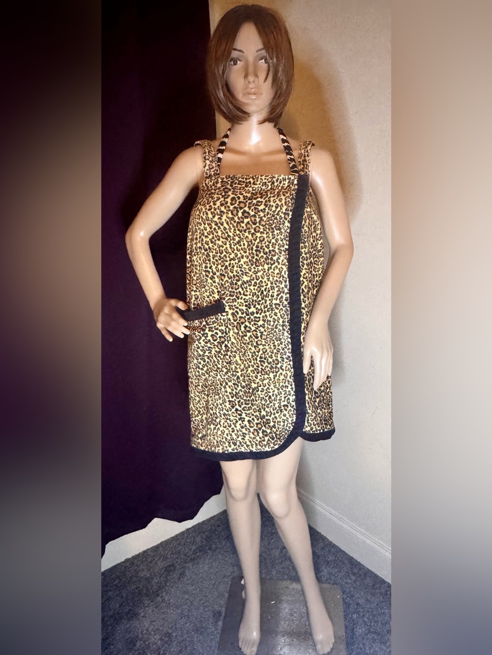 Charter Club Small Leopard Beach Cover-up towel or Bathrobe - Picture 7 of 11